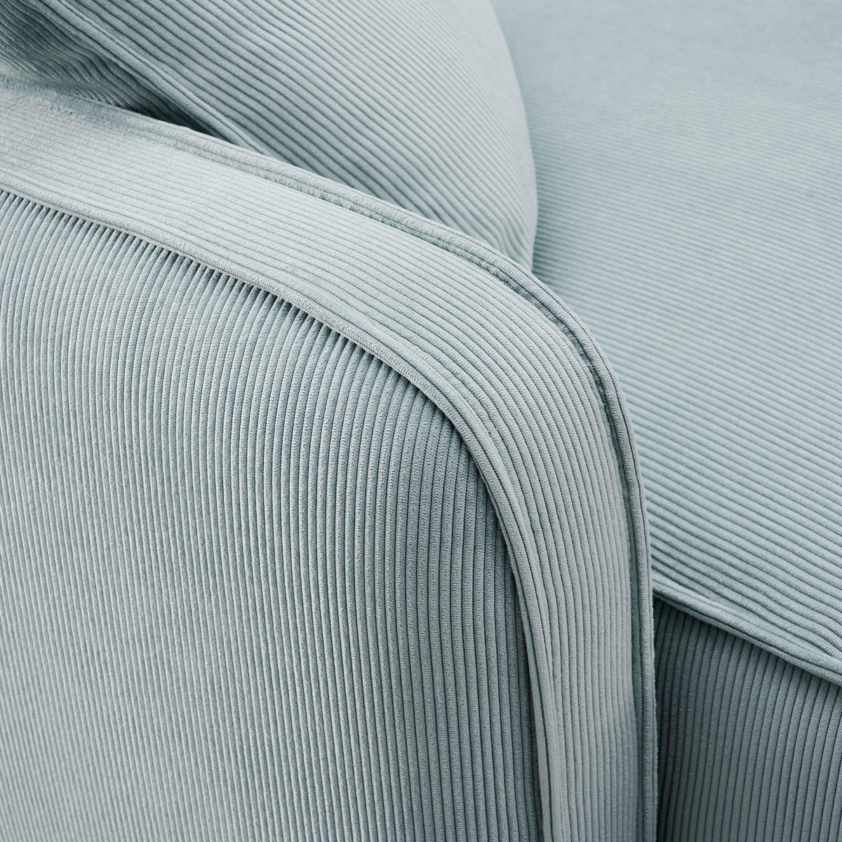 Travie Sea Foam Performance Corduroy Velvet Corner Chair