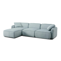 Travie Sea Foam Performance Corduroy Velvet 4-Piece Modular Sectional