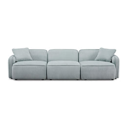 Travie Sea Foam Performance Corduroy Velvet Modular Sofa