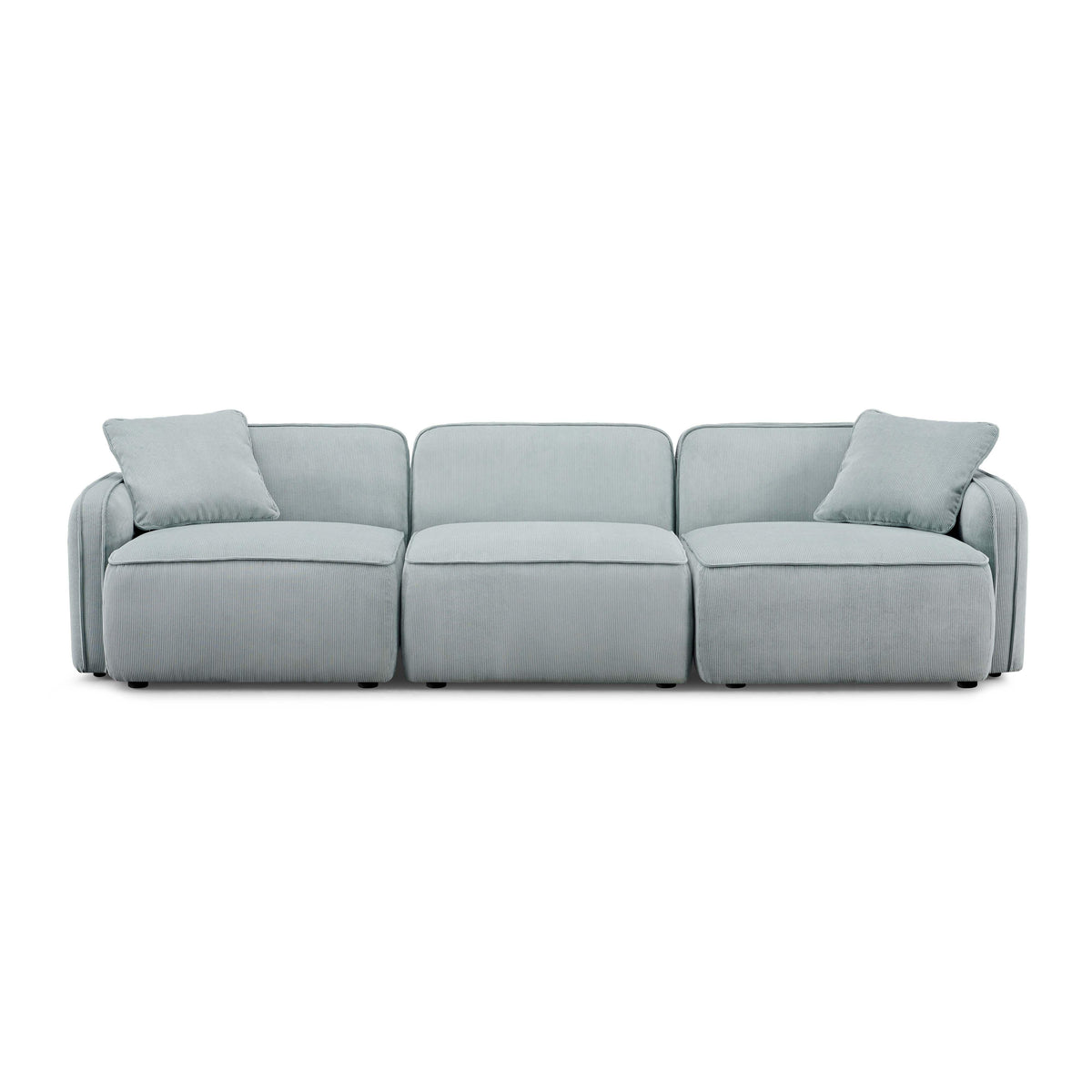 Travie Sea Foam Performance Corduroy Velvet Modular Sofa