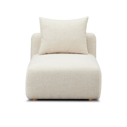 Hangover Cream Heavy Textured Fabric Modular Armless Chair