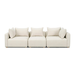 Hangover Cream Heavy Textured Fabric Sofa