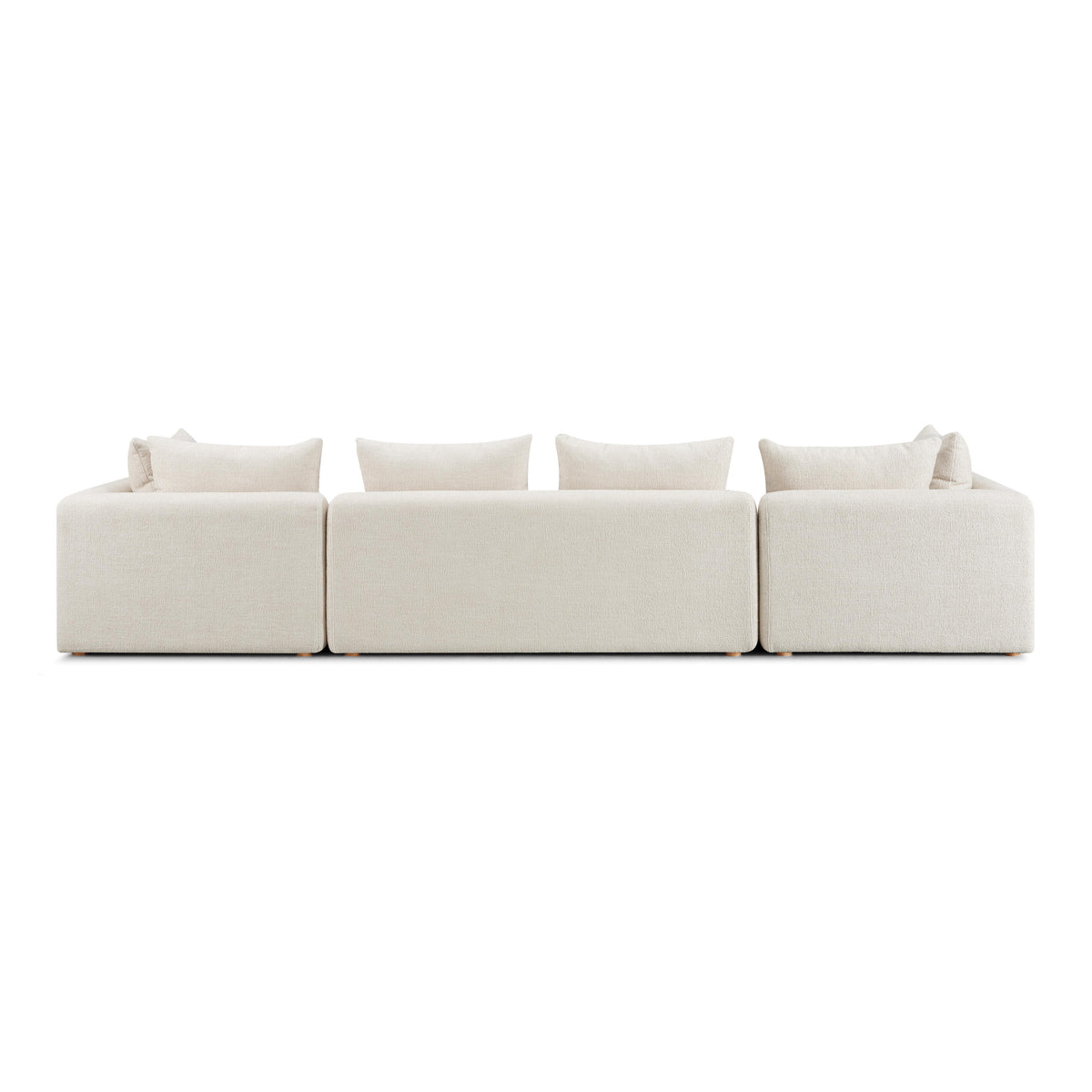 Hangover Cream Heavy Textured Fabric 145" Long Sofa