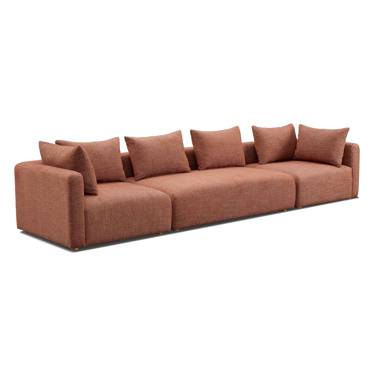 Hangover Sedona Red Textured Fabric 145" Long Sofa