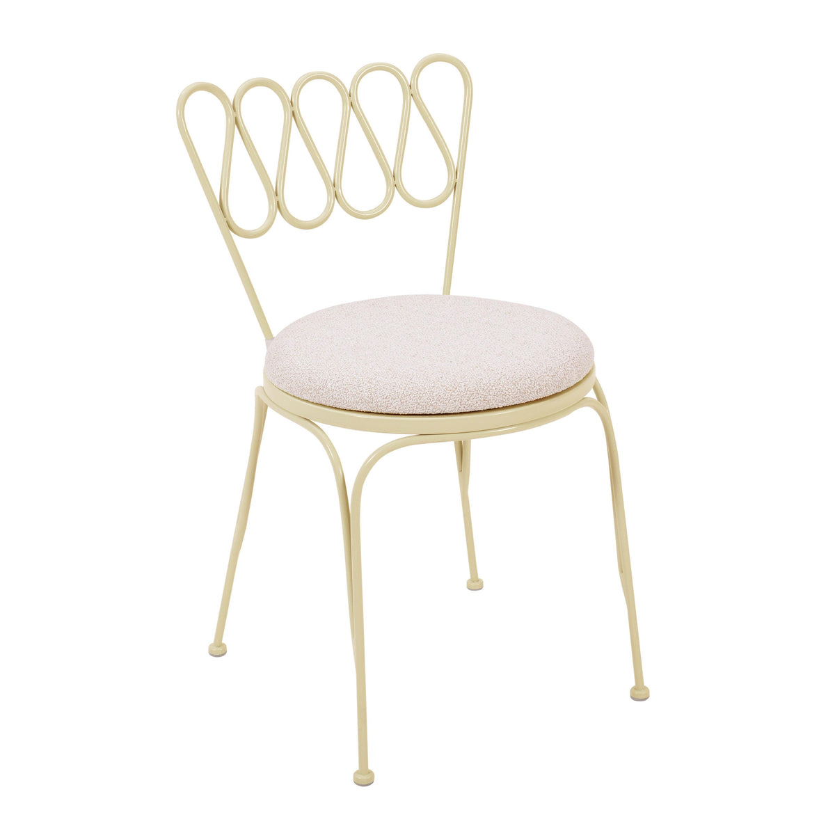 Erica Cream Wrought Iron Outdoor Chair