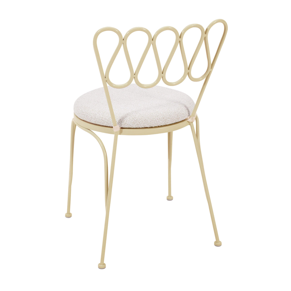 Erica Cream Wrought Iron Outdoor Chair