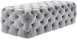 Kaylee Grey Velvet Ottoman