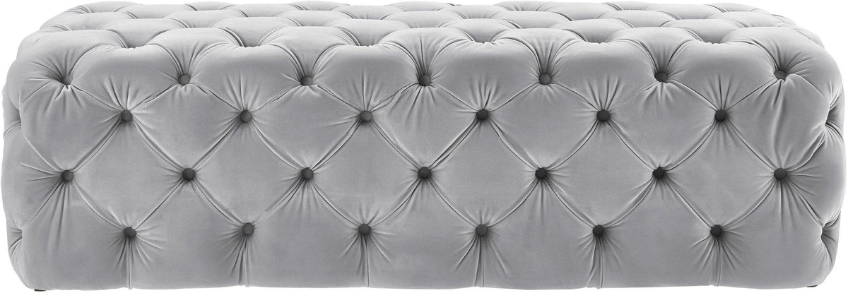 Kaylee Grey Velvet Ottoman