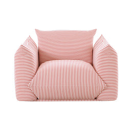 Saint Tropez Pearl and Red Striped Stuffed Outdoor Armchair - UK