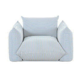 Saint Tropez Pearl and Blue Striped Stuffed Outdoor Armchair - UK