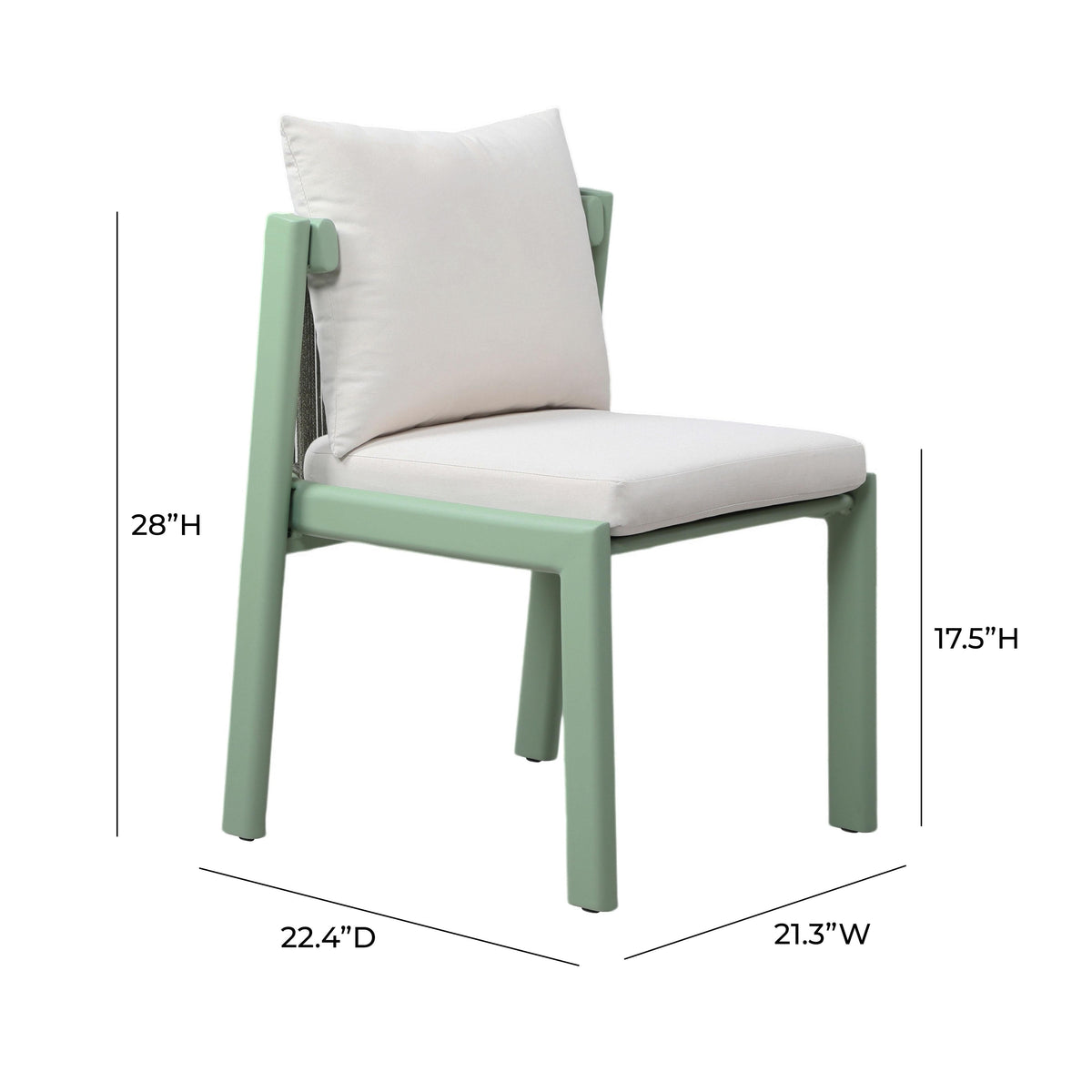 Nancy Mint Green and Cream Outdoor Dining Chair
