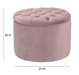 Queen Mauve Velvet Storage Ottoman