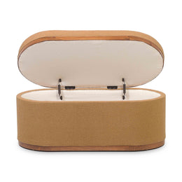Olivier Peach Boucle Oval Storage Ottoman