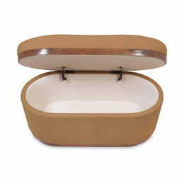 Olivier Peach Boucle Oval Storage Ottoman