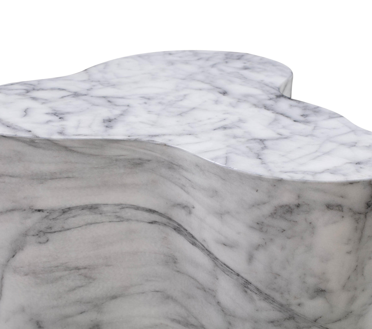 Slab Marble Short Side Table