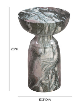 Rue Grey and Blush Marble Side Table - UK