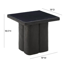 Kayla Black Concrete Side Table - UK