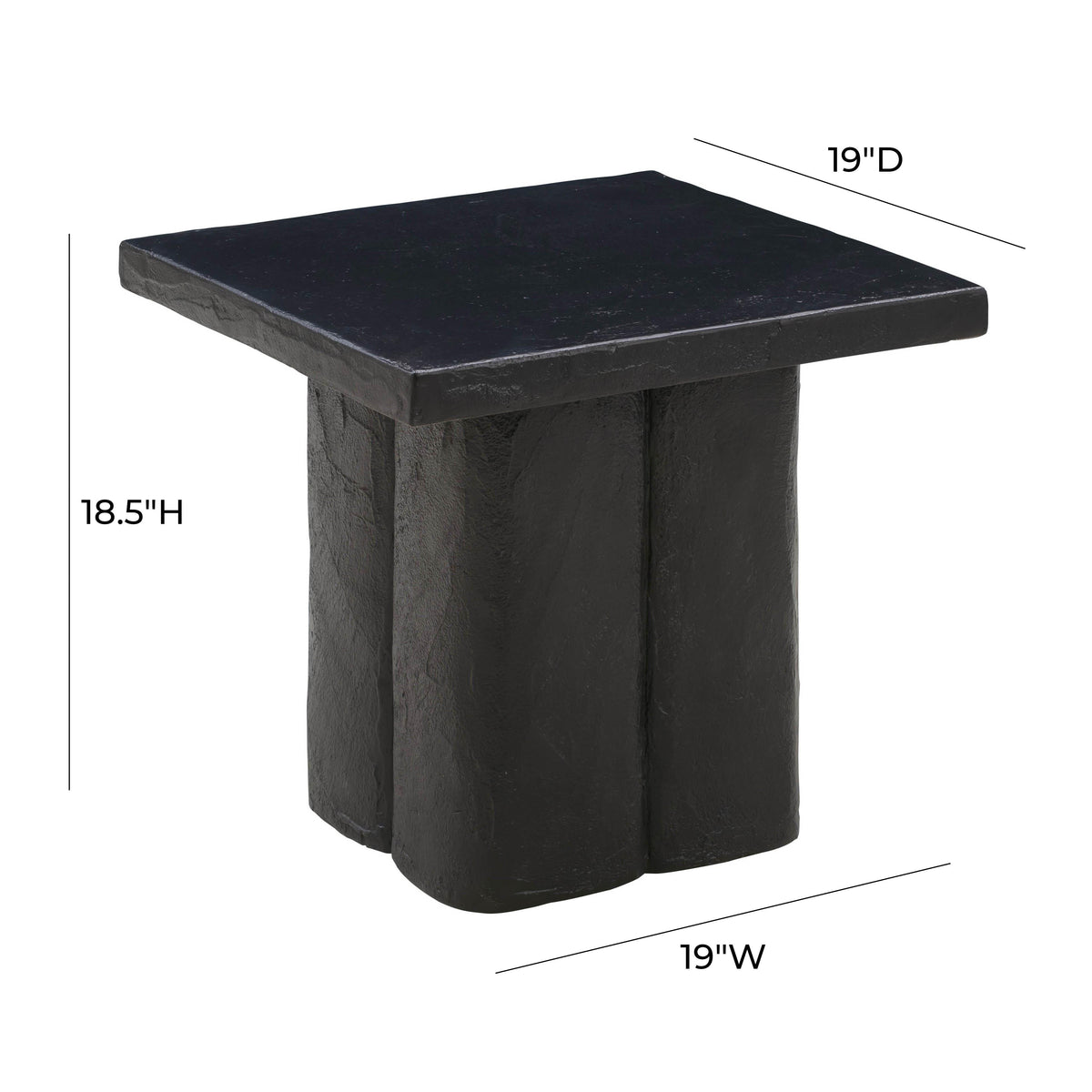 Kayla Black Concrete Side Table - UK
