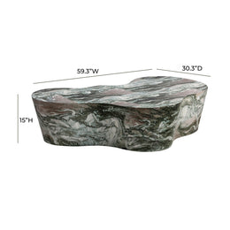 Slab Grey/Blush Faux Marble Coffee Table - UK