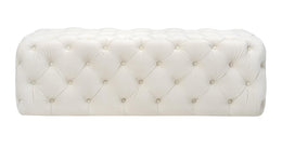 Kaylee Cream Velvet Ottoman