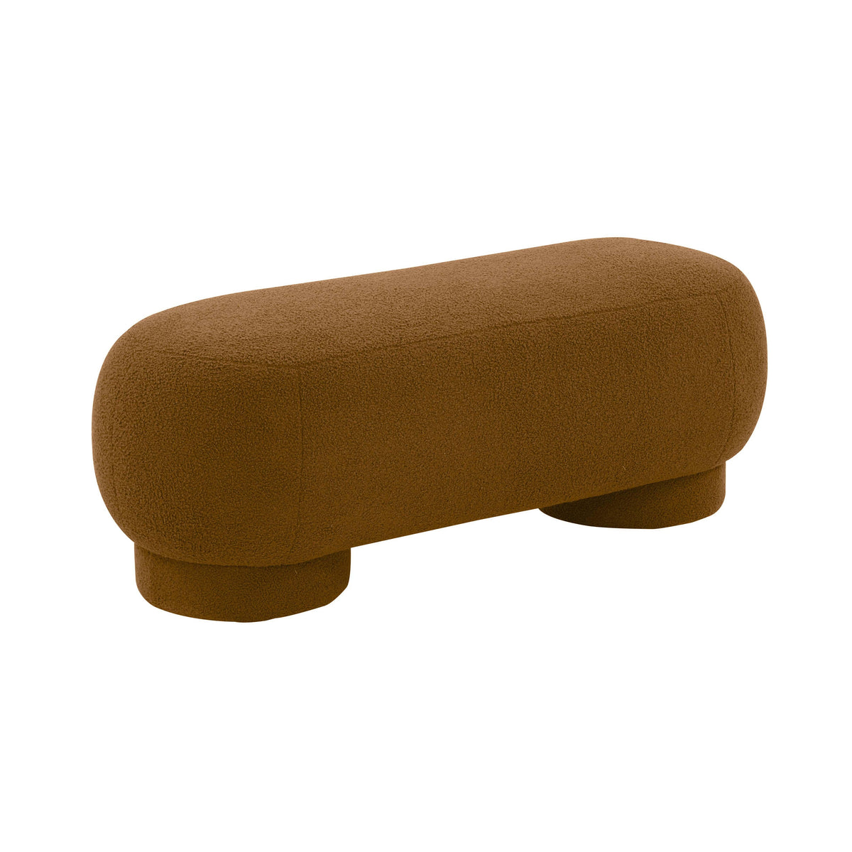 Mara Cinnamon Brown Vegan Shearling Ottoman