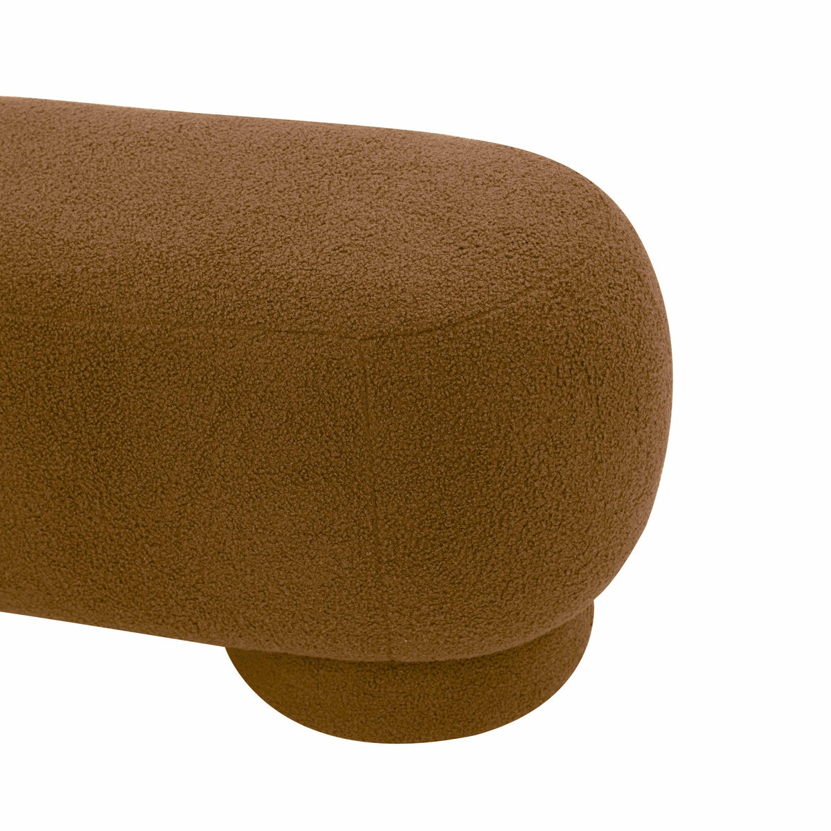 Mara Cinnamon Brown Vegan Shearling Ottoman