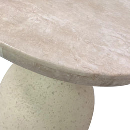 Gina Cream Travertine Side Table - UK