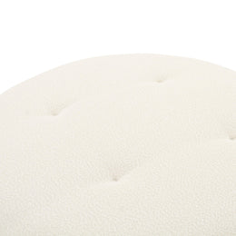 Fickle Cream Boucle Swivel Ottoman