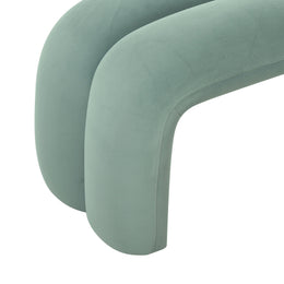 Leigh Green Velvet Channeled Bench - UK