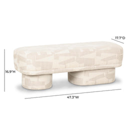 Lena Cream Jacquard Bench