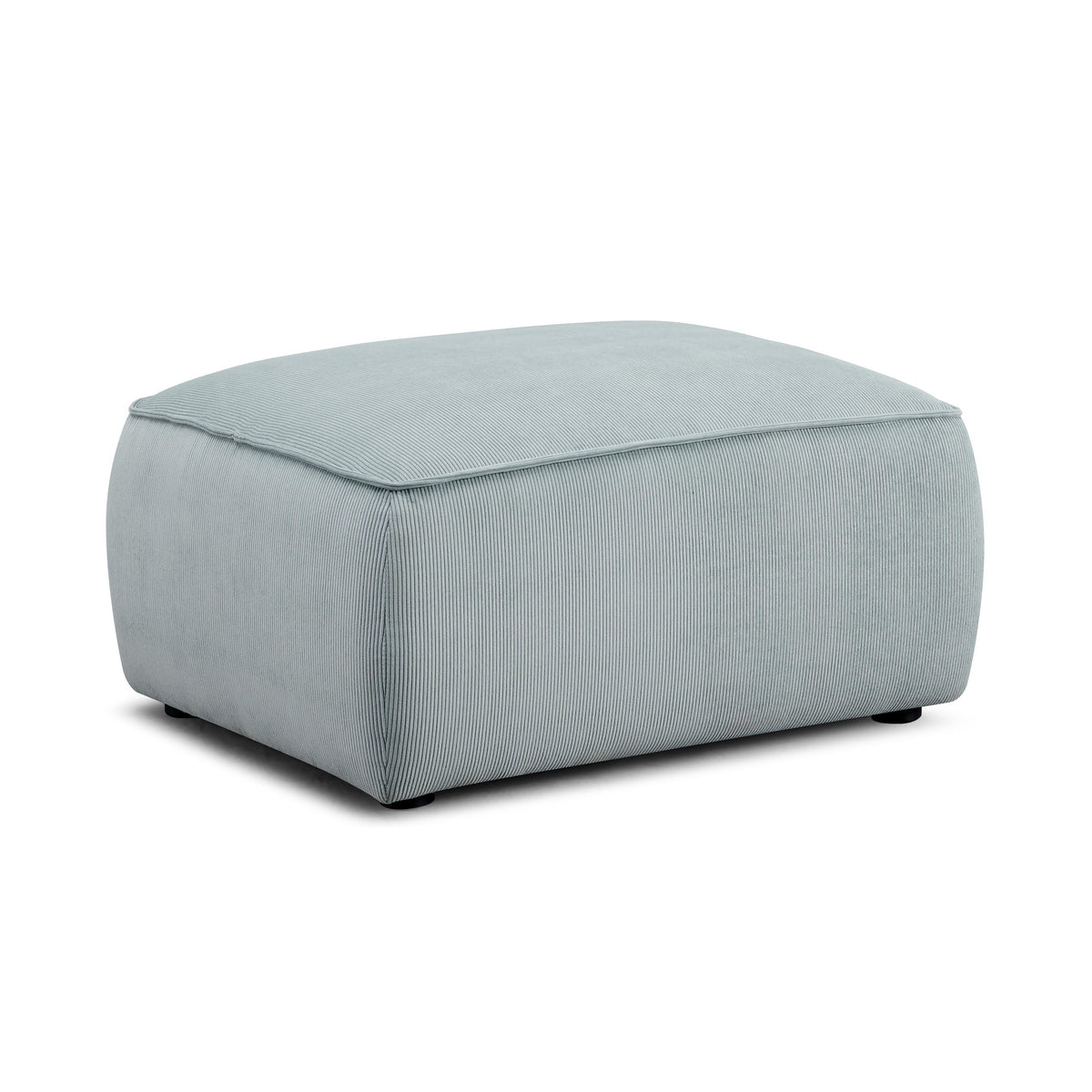 Travie Sea Foam Performance Corduroy Velvet Ottoman
