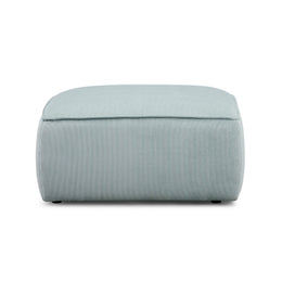 Travie Sea Foam Performance Corduroy Velvet Ottoman