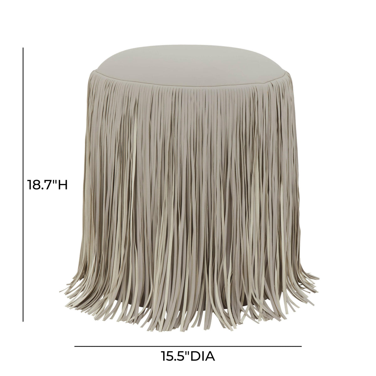 Shag Me Grey Performance Vegan Leather Ottoman