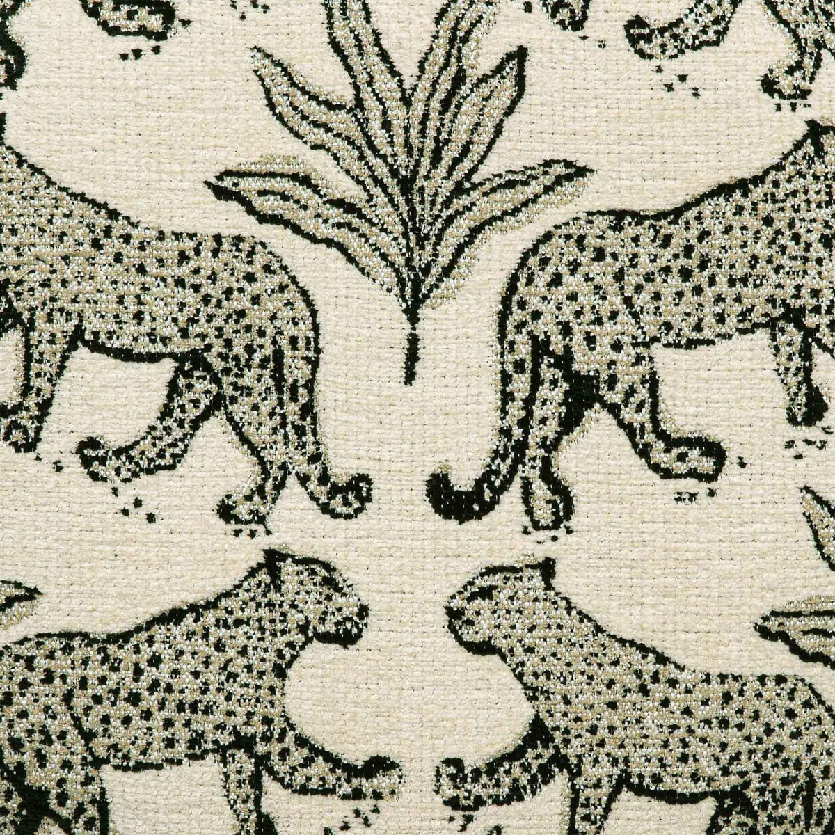 Raji Cream Leopard Jacquard Ottoman
