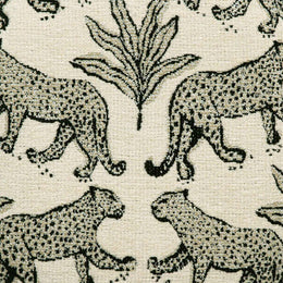 Raji Cream Leopard Jacquard Ottoman