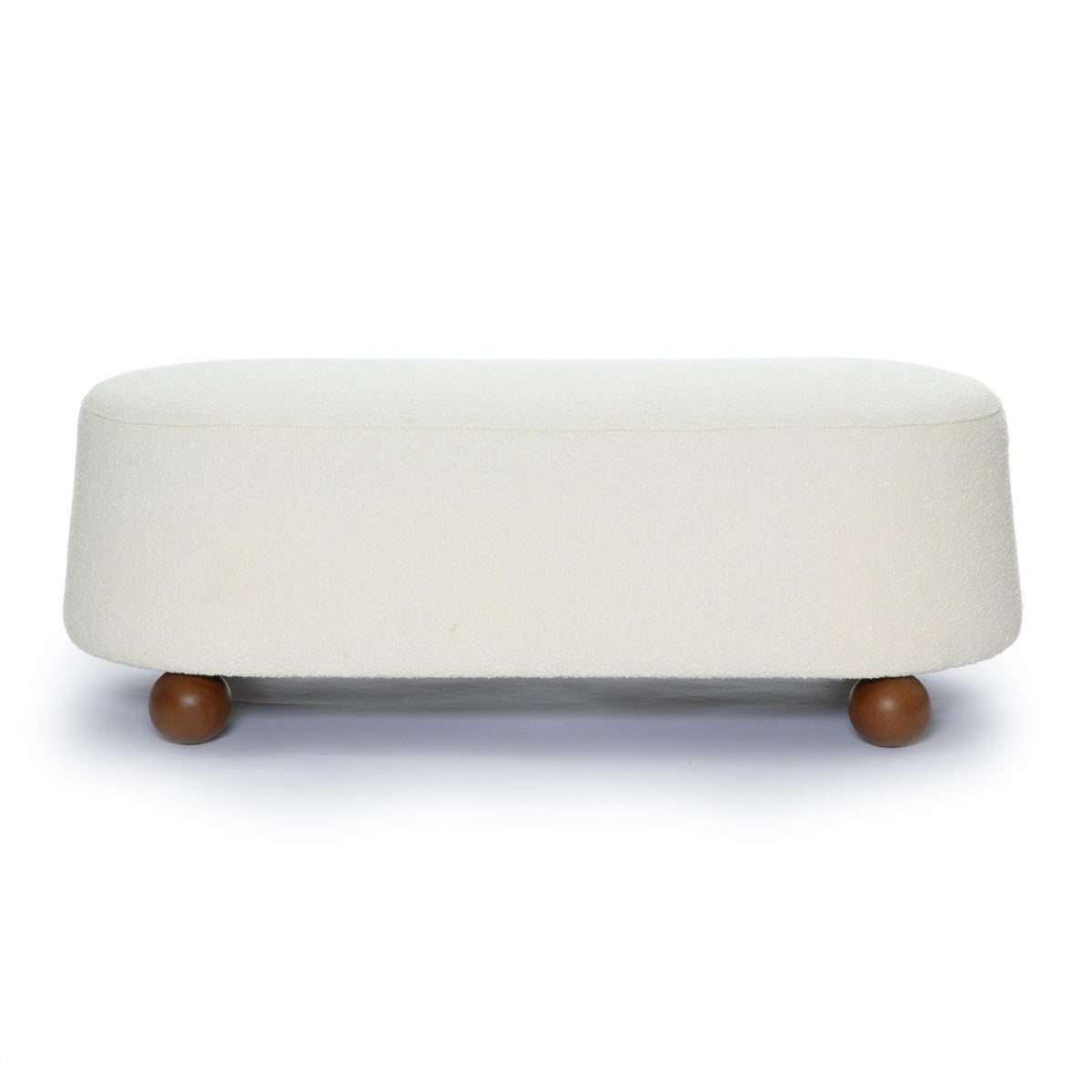 Jaine Cream Boucle Large Ottoman