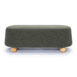 Jaine Forest Green Loose Mohair Large Ottoman
