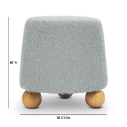 Jaine Stone Grey Loose Mohair Ottoman