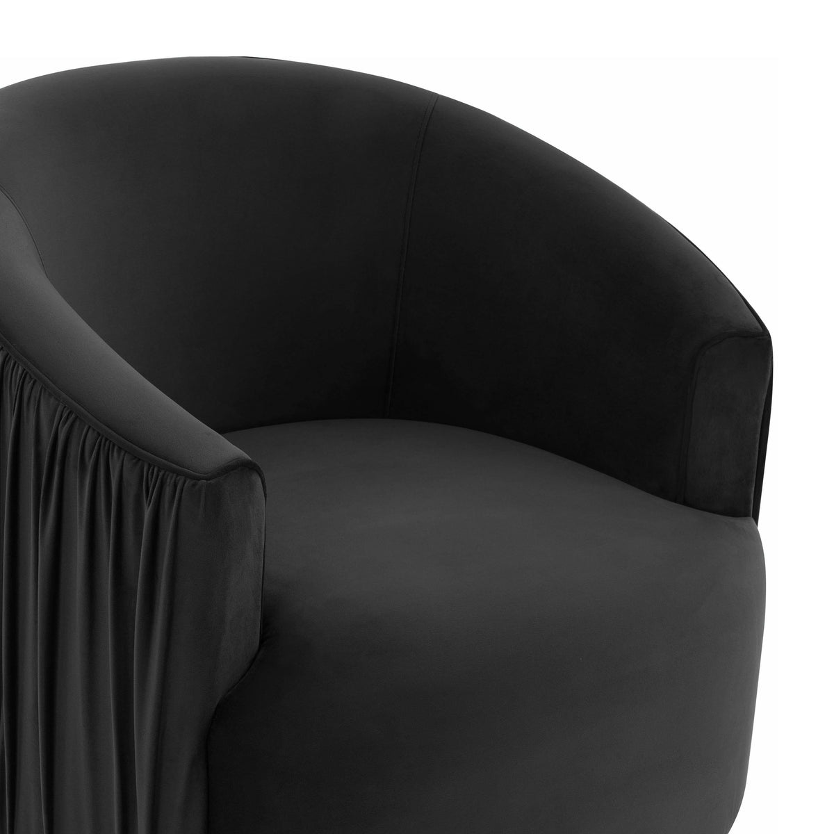 London Black Pleated Swivel Chair - UK