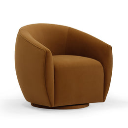 Jordan Cognac Velvet Swivel Chair