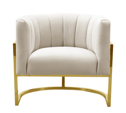 Magnolia Spotted Cream Chair with Gold - UK