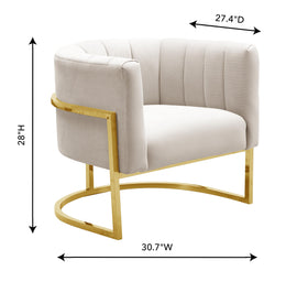 Magnolia Spotted Cream Chair with Gold - UK