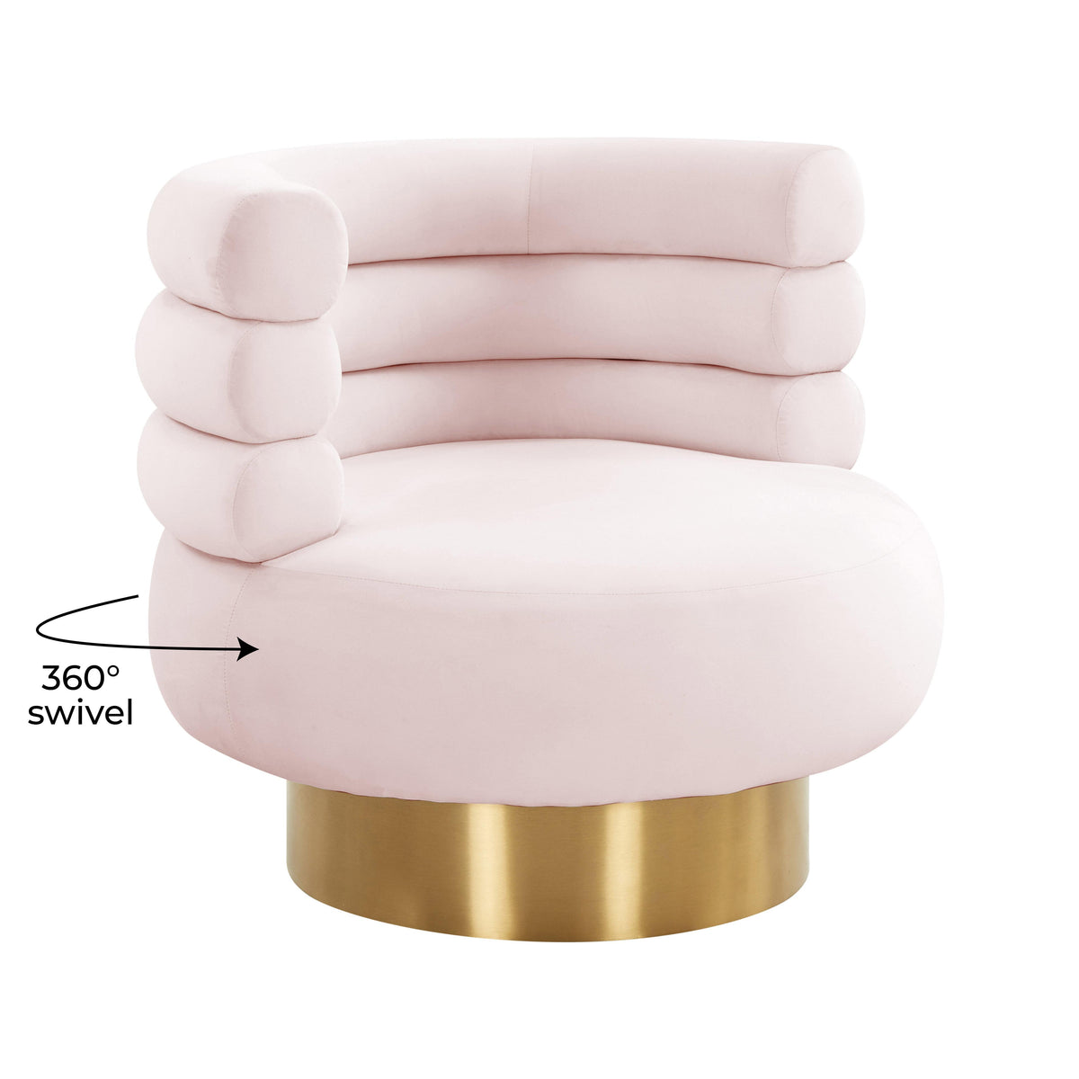 Naomi Blush Velvet Swivel Chair