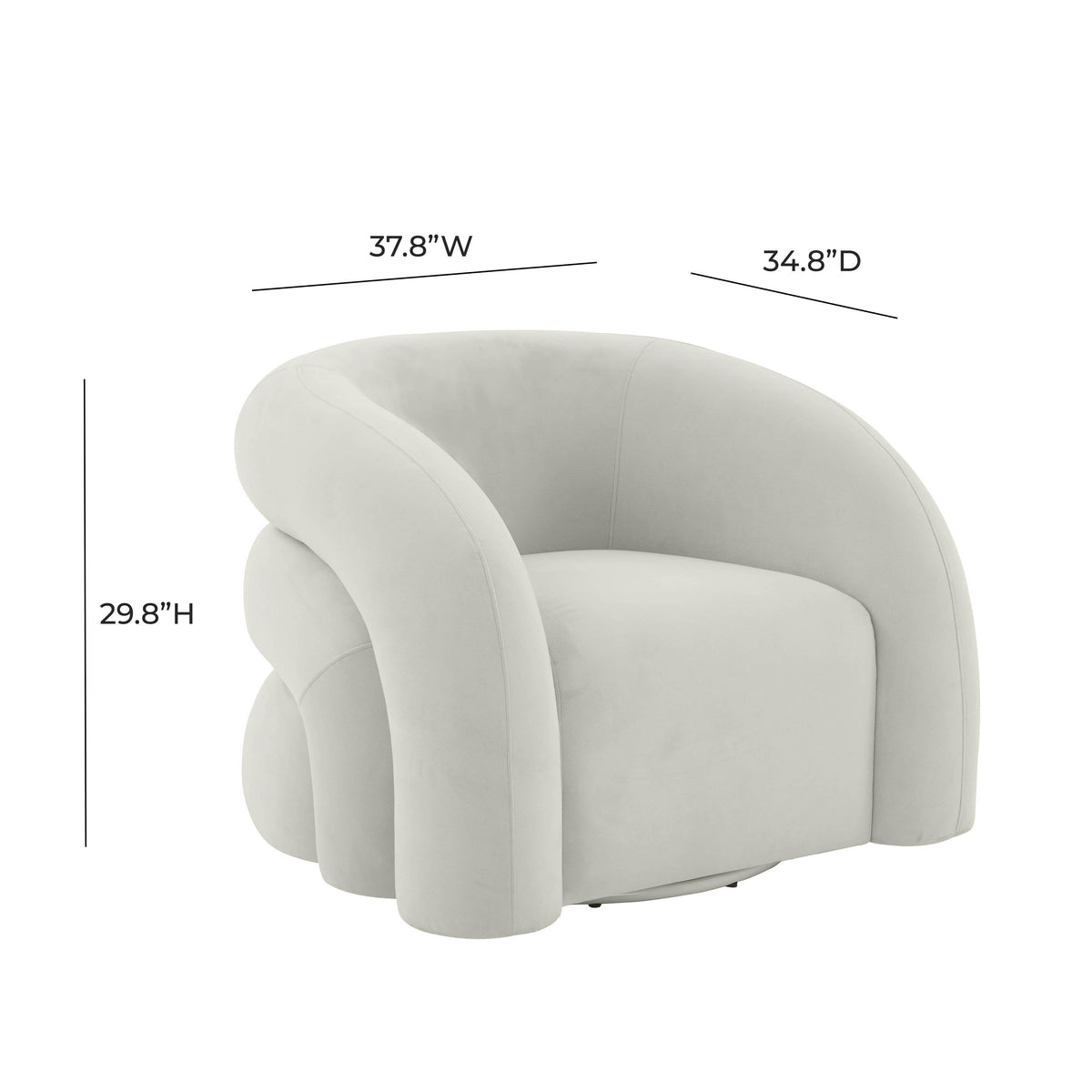 Slipper Light Grey Velvet Swivel Chair