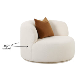 Fickle Cream Boucle Swivel Chair - UK