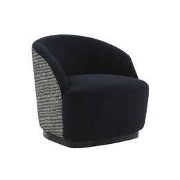 Reese Black Velvet Swivel Chair - UK