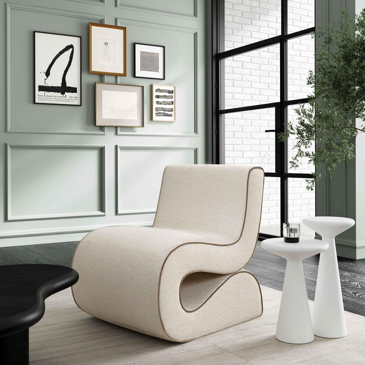 Senna Cream Basketweave Accent Chair - UK