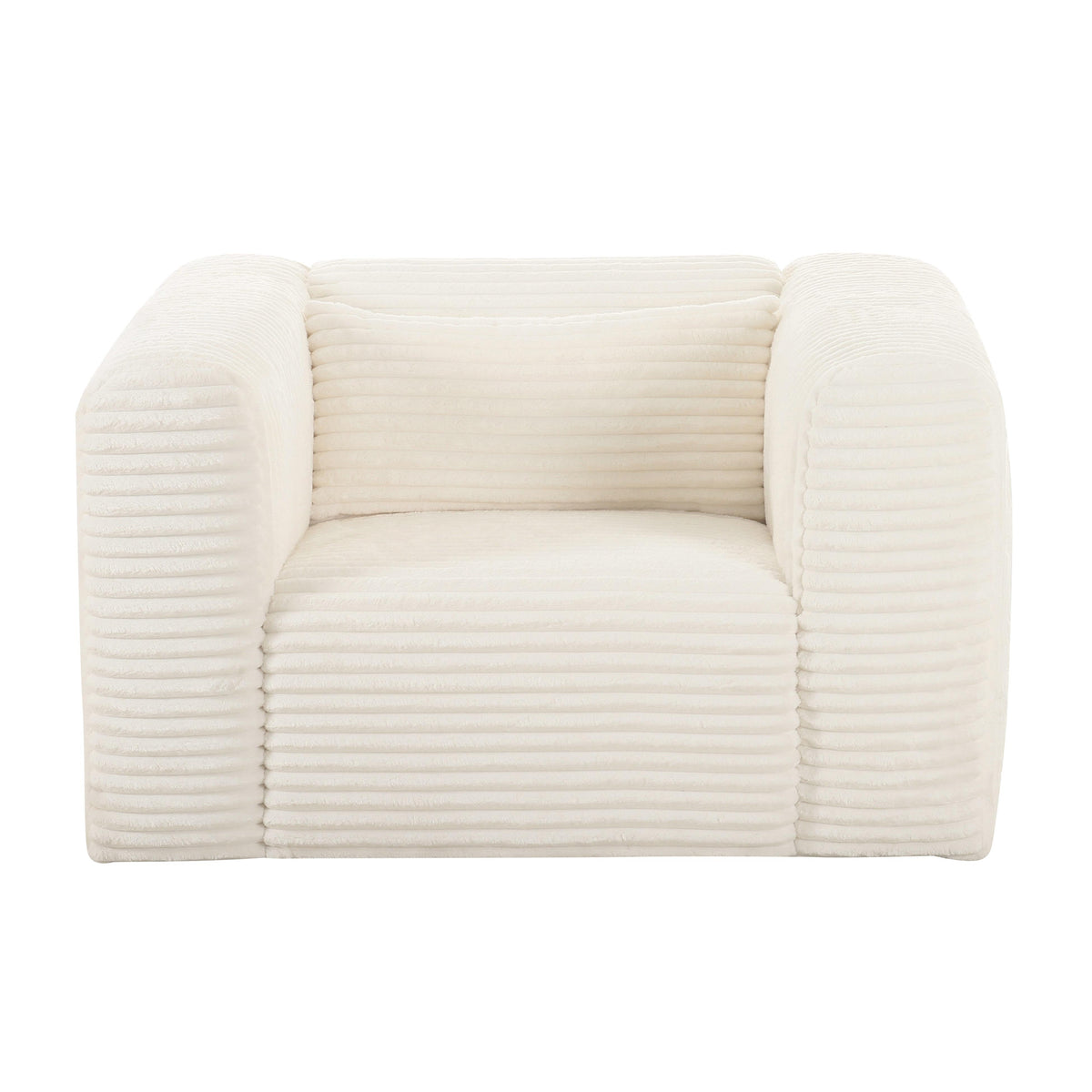 Tarra Fluffy Oversized Cream Corduroy Armchair - UK