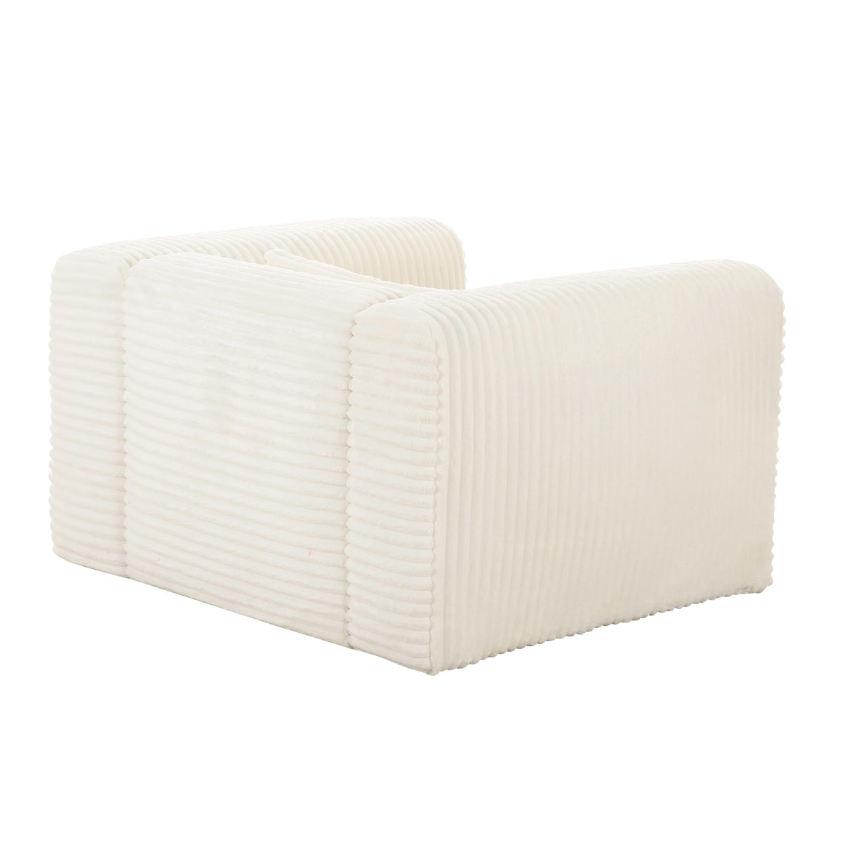 Tarra Fluffy Oversized Cream Corduroy Armchair - UK