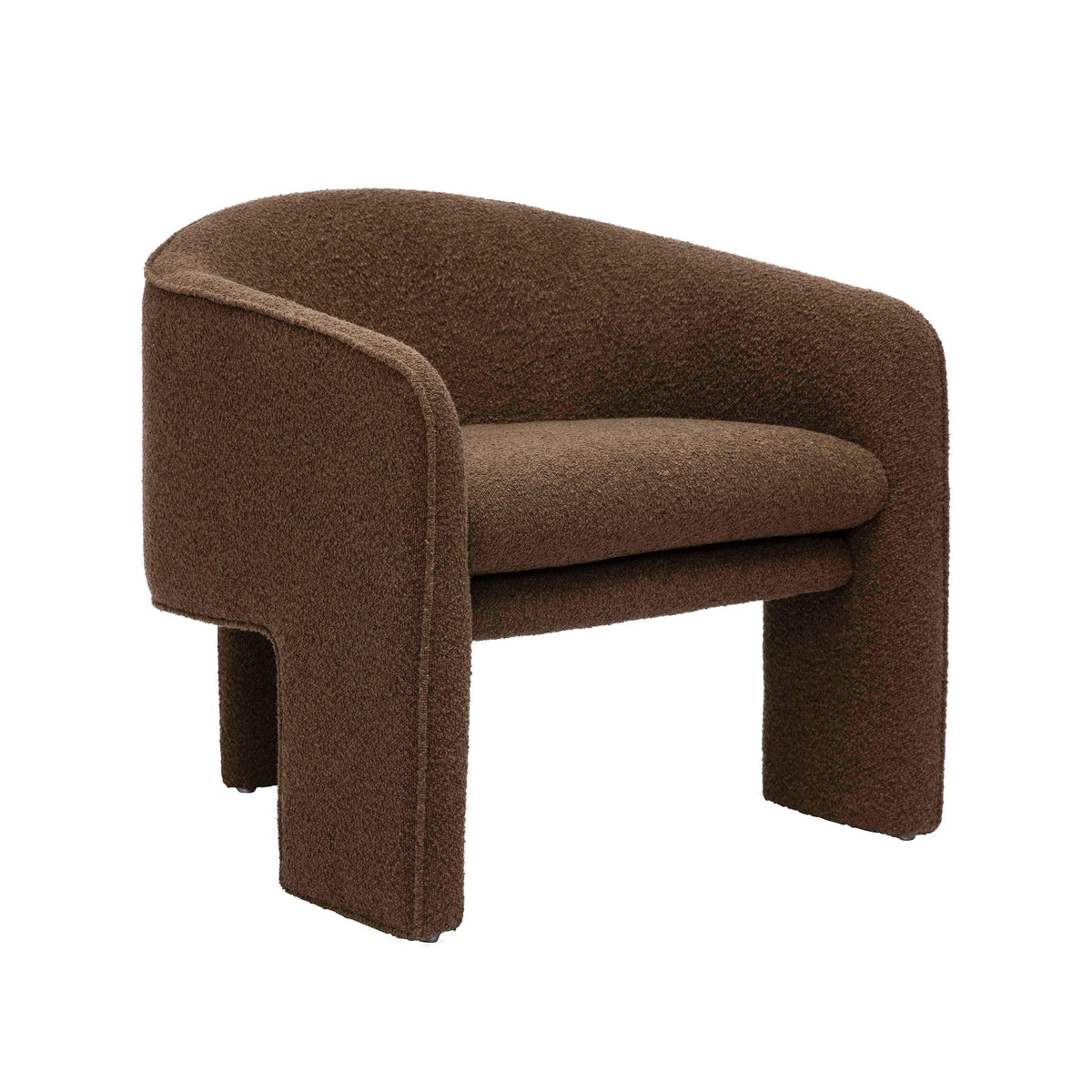 Marla Chocolate Brown Boucle Accent Chair - UK